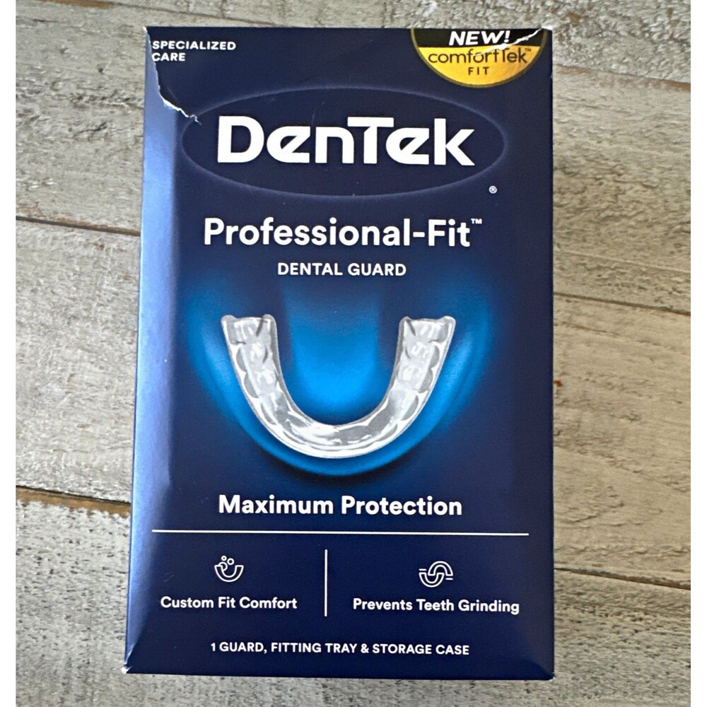 DenTek Professional-Fit Dental Guard Clear BPA-Free Antimicrobial w/ Case